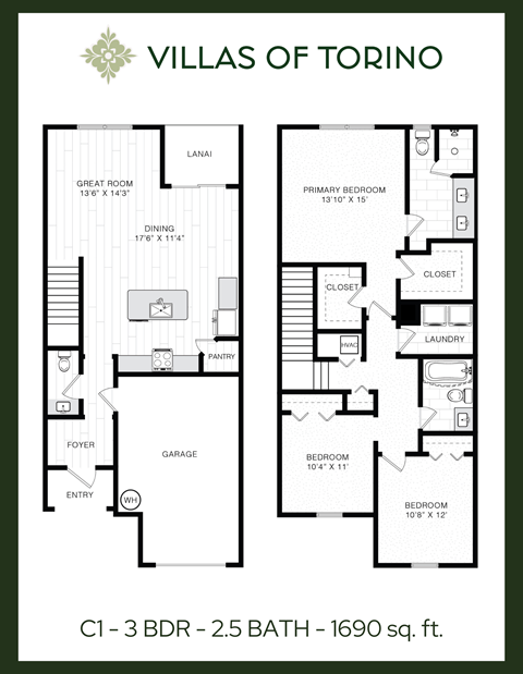 floor plan of the villas of toro apartments